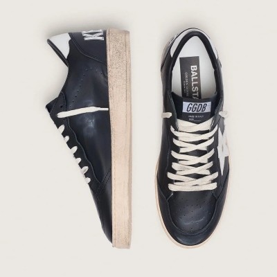 Golden Goose Ball Star In Black Nappa With White Leather Star And Heel Tab Golden Goose Ball Star In Black Nappa With White Leather Star And Heel Tab