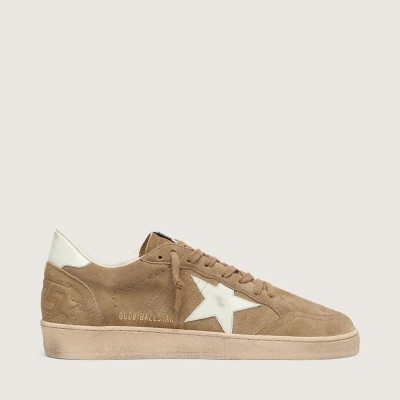 Golden Goose Ball Star In Brown Suede With White Leather Star Golden Goose Ball Star In Brown Suede With White Leather Star