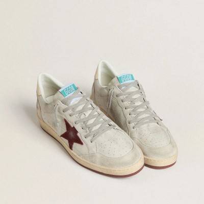 Golden Goose Ball Star In Crocodile-Print Nubuck With Burgundy Suede Star Golden Goose Ball Star In Crocodile-Print Nubuck With Burgundy Suede Star