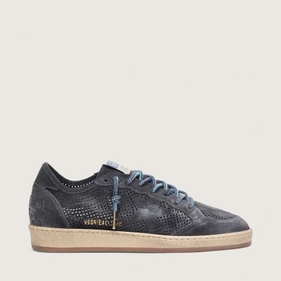 Golden Goose Ball Star In Dark Blue Perforated Suede With Dark Blue Suede Star Golden Goose Ball Star In Dark Blue Perforated Suede With Dark Blue Suede Star