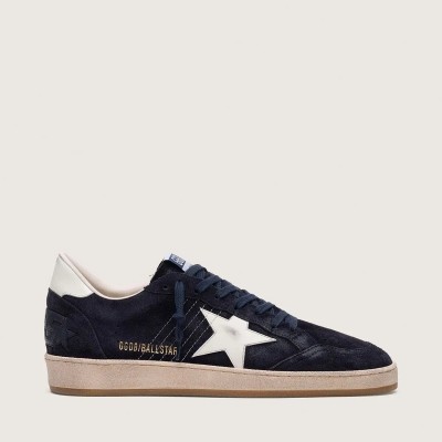Golden Goose Ball Star In Dark Blue Suede With White Leather Star Golden Goose Ball Star In Dark Blue Suede With White Leather Star