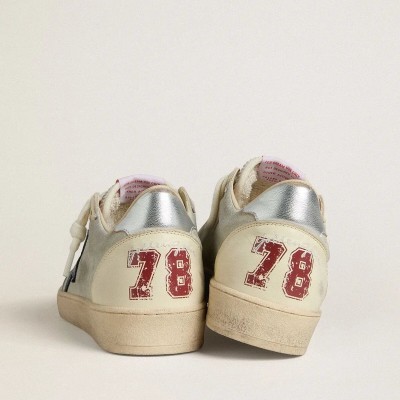 Golden Goose Ball Star In Gray Suede With Blue Nubuck Star And Laminated Leather Heel Tab Golden Goose Ball Star In Gray Suede With Blue Nubuck Star And Laminated Leather Heel Tab