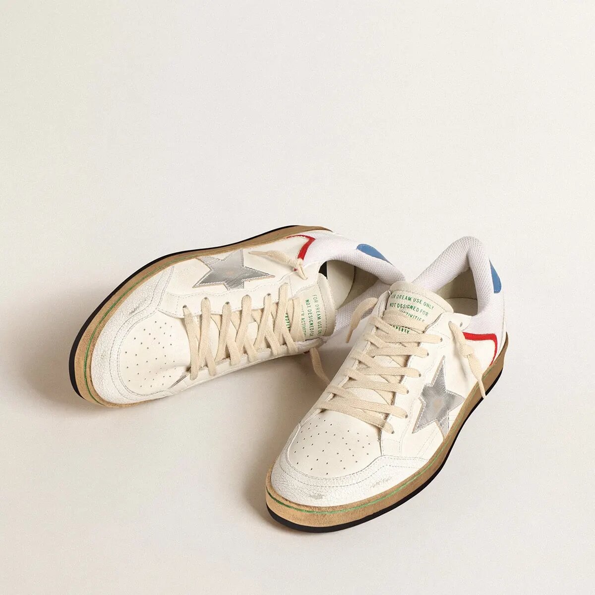 Golden Goose Ball Star In Nappa And Mesh With Silver Metallic Leather Star Golden Goose Ball Star In Nappa And Mesh With Silver Metallic Leather Star