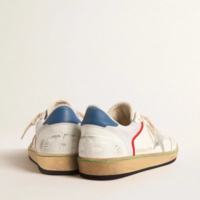 Golden Goose Ball Star In Nappa And Mesh With Silver Metallic Leather Star Golden Goose Ball Star In Nappa And Mesh With Silver Metallic Leather Star