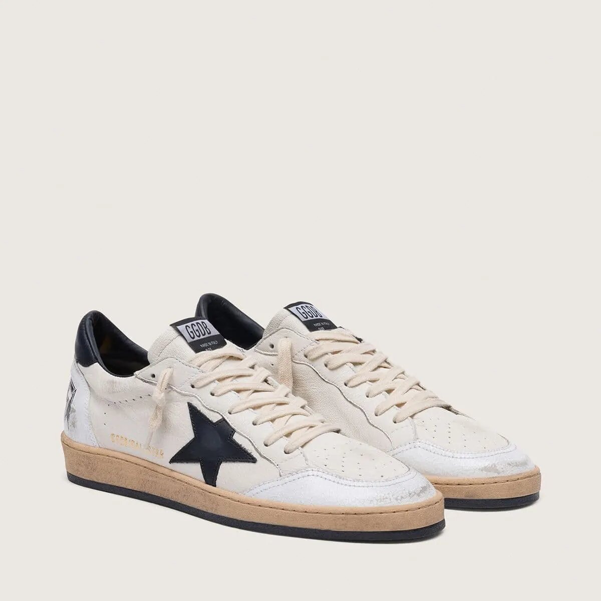 Golden Goose Ball Star In White Nappa With Black Star Golden Goose Ball Star In White Nappa With Black Star