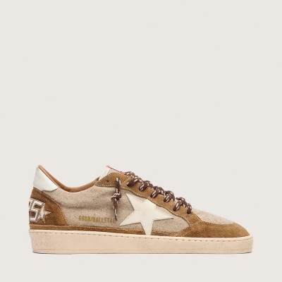 Golden Goose Ball Star In Wool With Cream Leather Star And Brown Waxed Leather Inserts Golden Goose Ball Star In Wool With Cream Leather Star And Brown Waxed Leather Inserts