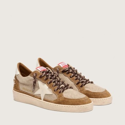 Golden Goose Ball Star In Wool With Cream Leather Star And Brown Waxed Leather Inserts Golden Goose Ball Star In Wool With Cream Leather Star And Brown Waxed Leather Inserts