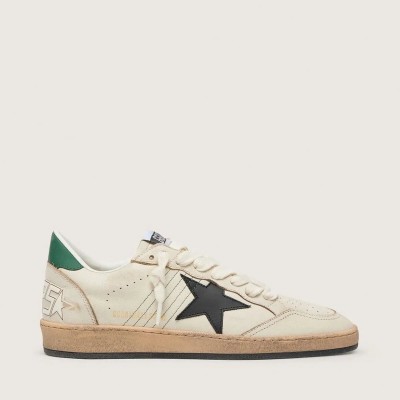 Golden Goose Ball Star With Black Leather Star And Green Leather Heel Tab Golden Goose Ball Star With Black Leather Star And Green Leather Heel Tab
