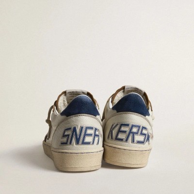 Golden Goose Ball Star With Black Star And Blue Suede Heel Tab Golden Goose Ball Star With Black Star And Blue Suede Heel Tab