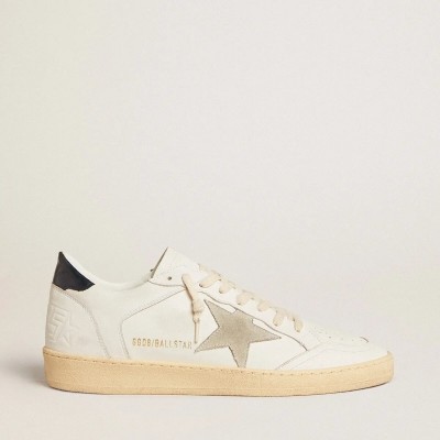 Golden Goose Ball Star With Ice-Gray Suede Star And Blue Leather Heel Tab Golden Goose Ball Star With Ice-Gray Suede Star And Blue Leather Heel Tab