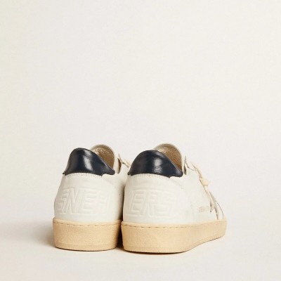 Golden Goose Ball Star With Ice-Gray Suede Star And Blue Leather Heel Tab Golden Goose Ball Star With Ice-Gray Suede Star And Blue Leather Heel Tab