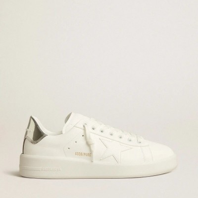 Golden Goose Bio-Based Purestar With White Star And Mirror-Effect Heel Tab Golden Goose Bio-Based Purestar With White Star And Mirror-Effect Heel Tab