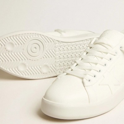 Golden Goose Bio-Based Purestar With White Star And Mirror-Effect Heel Tab Golden Goose Bio-Based Purestar With White Star And Mirror-Effect Heel Tab