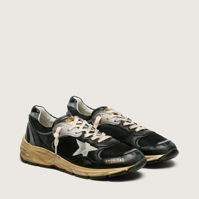Golden Goose Dad-Star In Black And Silver Mesh And Nappa With Ice-Gray Star Golden Goose Dad-Star In Black And Silver Mesh And Nappa With Ice-Gray Star