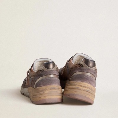 Golden Goose Dad-Star In Lilac Suede And Mesh With Laminated Leather Star And Heel Tab Golden Goose Dad-Star In Lilac Suede And Mesh With Laminated Leather Star And Heel Tab
