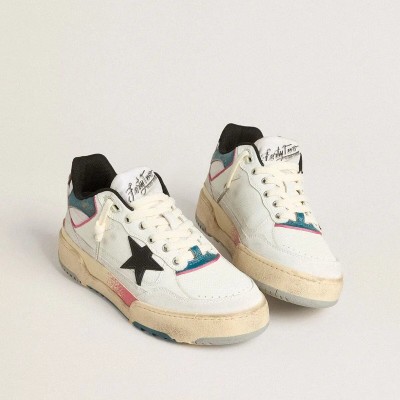 Golden Goose Forty2 With Black Star And Silver Foiled Leather Heel Tab Golden Goose Forty2 With Black Star And Silver Foiled Leather Heel Tab