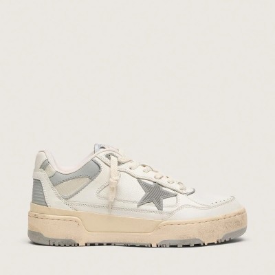 Golden Goose Forty2 With Grey Star And White Leather Heel Tab Golden Goose Forty2 With Grey Star And White Leather Heel Tab