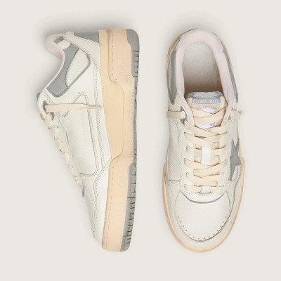 Golden Goose Forty2 With Grey Star And White Leather Heel Tab Golden Goose Forty2 With Grey Star And White Leather Heel Tab