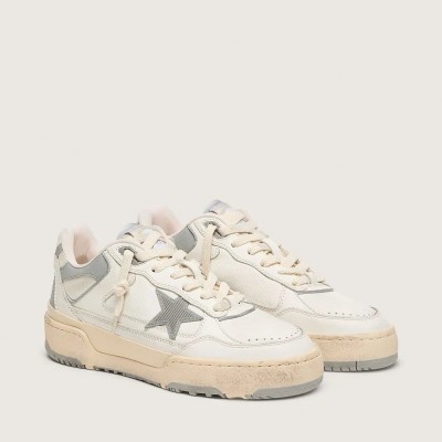 Golden Goose Forty2 With Grey Star And White Leather Heel Tab Golden Goose Forty2 With Grey Star And White Leather Heel Tab