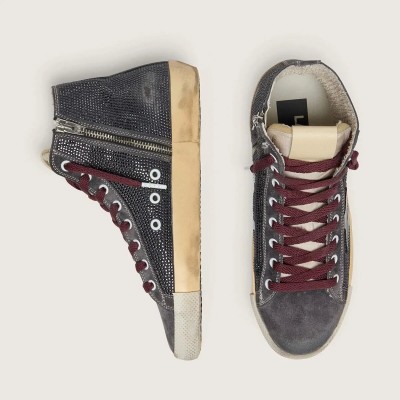 Golden Goose Francy Lab In Black Suede With Black Star And Black Swarovski