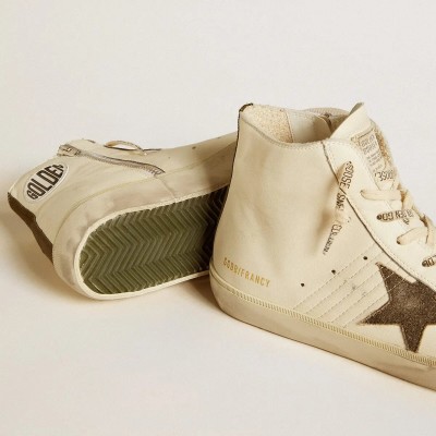 Golden Goose Francy Penstar In Nappa With Black Suede Star And Cotton Heel Tab Golden Goose Francy Penstar In Nappa With Black Suede Star And Cotton Heel Tab