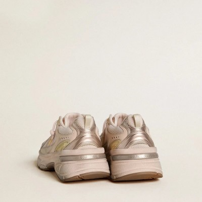 Golden Goose Lightstar With Pink Leather And Mesh Upper And Pink Star Golden Goose Lightstar With Pink Leather And Mesh Upper And Pink Star