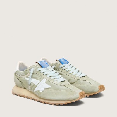 Golden Goose Marathon In Sage-Green Nylon With White Star Golden Goose Marathon In Sage-Green Nylon With White Star