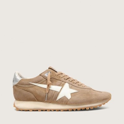 Golden Goose Marathon In Tobacco Suede With White Star Golden Goose Marathon In Tobacco Suede With White Star