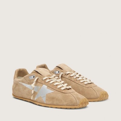 Golden Goose Marathon Speed With Tobacco Suede Upper And Silver Star Golden Goose Marathon Speed With Tobacco Suede Upper And Silver Star
