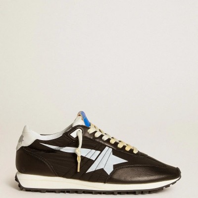 Golden Goose Marathon With Black Nylon Upper And White Star Golden Goose Marathon With Black Nylon Upper And White Star