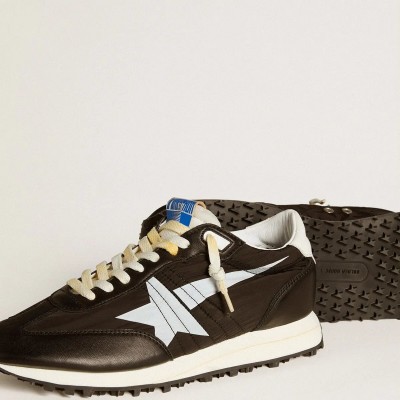 Golden Goose Marathon With Black Nylon Upper And White Star Golden Goose Marathon With Black Nylon Upper And White Star