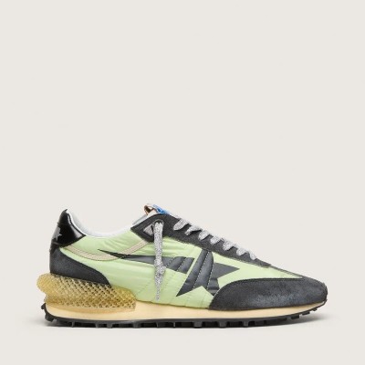 Golden Goose Marathon With Green Nylon Upper And Black Star Golden Goose Marathon With Green Nylon Upper And Black Star