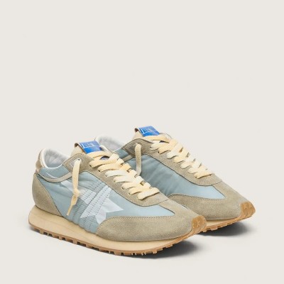 Golden Goose Marathon With Light Blue Nylon Upper And Pastel Blue Star Golden Goose Marathon With Light Blue Nylon Upper And Pastel Blue Star