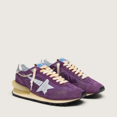 Golden Goose Marathon With Purple Nylon Upper And White Star Golden Goose Marathon With Purple Nylon Upper And White Star