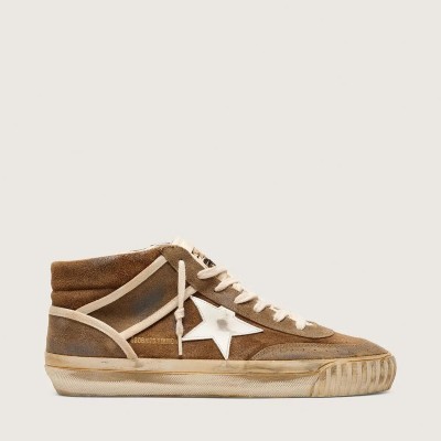 Golden Goose Mid Star Lab In Rust-Colored Suede With White Leather Star Golden Goose Mid Star Lab In Rust-Colored Suede With White Leather Star