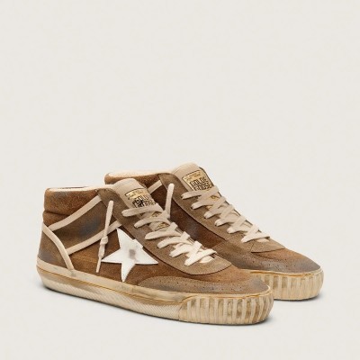 Golden Goose Mid Star Lab In Rust-Colored Suede With White Leather Star Golden Goose Mid Star Lab In Rust-Colored Suede With White Leather Star