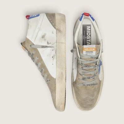 Golden Goose Mid Star With Blue Leather Star And Dove-Gray Suede Inserts Golden Goose Mid Star With Blue Leather Star And Dove-Gray Suede Inserts