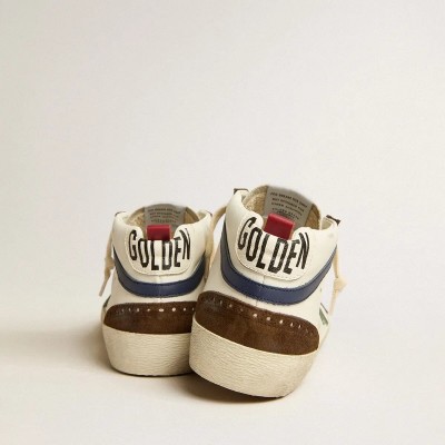 Golden Goose Mid Star With Green Leather Star And Blue Leather Flash Golden Goose Mid Star With Green Leather Star And Blue Leather Flash