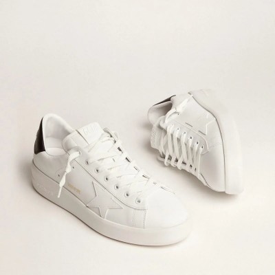 Golden Goose Purestar With Leather Star And Black Leather Heel Tab Golden Goose Purestar With Leather Star And Black Leather Heel Tab