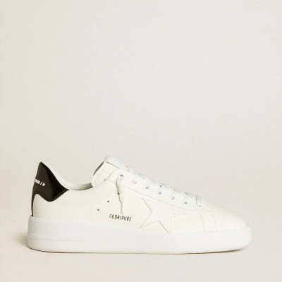 Golden Goose Purestar With Leather Star And Black Patent Leather Heel Tab Golden Goose Purestar With Leather Star And Black Patent Leather Heel Tab