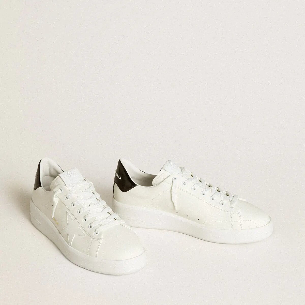 Golden Goose Purestar With Leather Star And Black Patent Leather Heel Tab Golden Goose Purestar With Leather Star And Black Patent Leather Heel Tab
