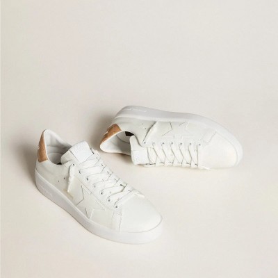 Golden Goose Purestar With Leather Star And Croc-Print Leather Heel Tab Golden Goose Purestar With Leather Star And Croc-Print Leather Heel Tab