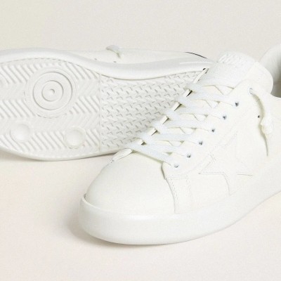 Golden Goose Purestar With White Leather Star And Burgundy Croc-Print Leather Heel Tab Golden Goose Purestar With White Leather Star And Burgundy Croc-Print Leather Heel Tab
