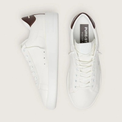 Golden Goose Purestar With White Star And Burgundy Lizard-Print Heel Tab Golden Goose Purestar With White Star And Burgundy Lizard-Print Heel Tab