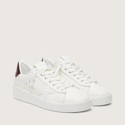 Golden Goose Purestar With White Star And Burgundy Lizard-Print Heel Tab Golden Goose Purestar With White Star And Burgundy Lizard-Print Heel Tab