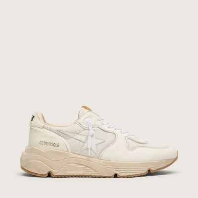 Golden Goose Running Sole In Mesh And White Nappa Golden Goose Running Sole In Mesh And White Nappa