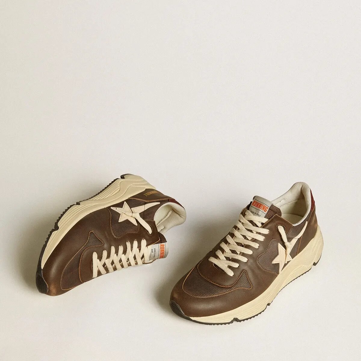 Golden Goose Running Sole In Nylon And Leather With Tpu Star And Nubuck Heel Tab Golden Goose Running Sole In Nylon And Leather With Tpu Star And Nubuck Heel Tab