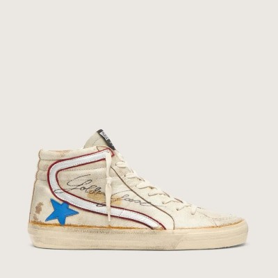 Golden Goose Slide With Light Blue Leather Star And Metallic Silver Leather Flash Golden Goose Slide With Light Blue Leather Star And Metallic Silver Leather Flash