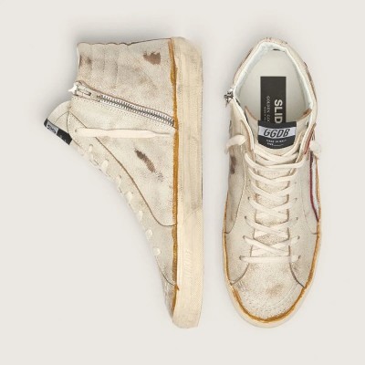 Golden Goose Slide With Light Blue Leather Star And Metallic Silver Leather Flash Golden Goose Slide With Light Blue Leather Star And Metallic Silver Leather Flash