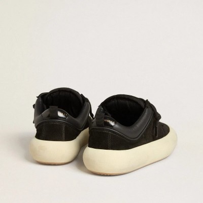 Golden Goose Space-Star Cube In Black Suede With Perforated Star Golden Goose Space-Star Cube In Black Suede With Perforated Star